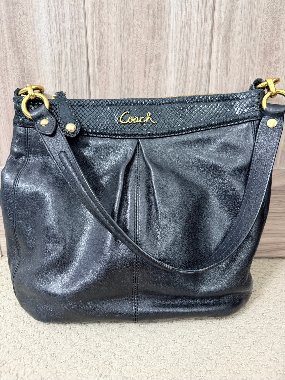 Coach Ashley Leather Hippie Hobo Bag